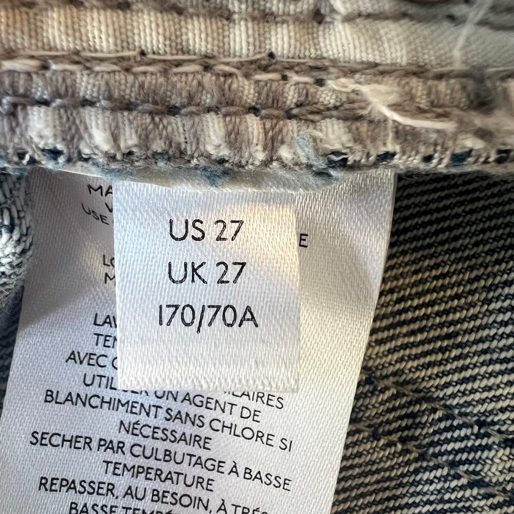 FP We The Free Dogtown Cutoff Bermuda Shorts Blue Denim Baggy Distressed Size 27 - Picture 12 of 14